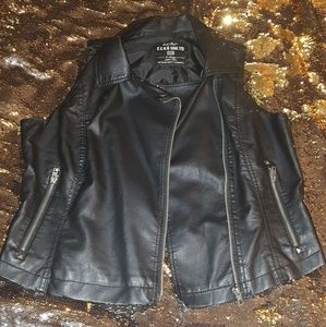 Ecko Red Black Faux Leather Vest Jacket